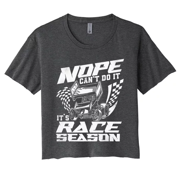 Dirt Track Racing Race Sprint Car Women's Crop Top Tee