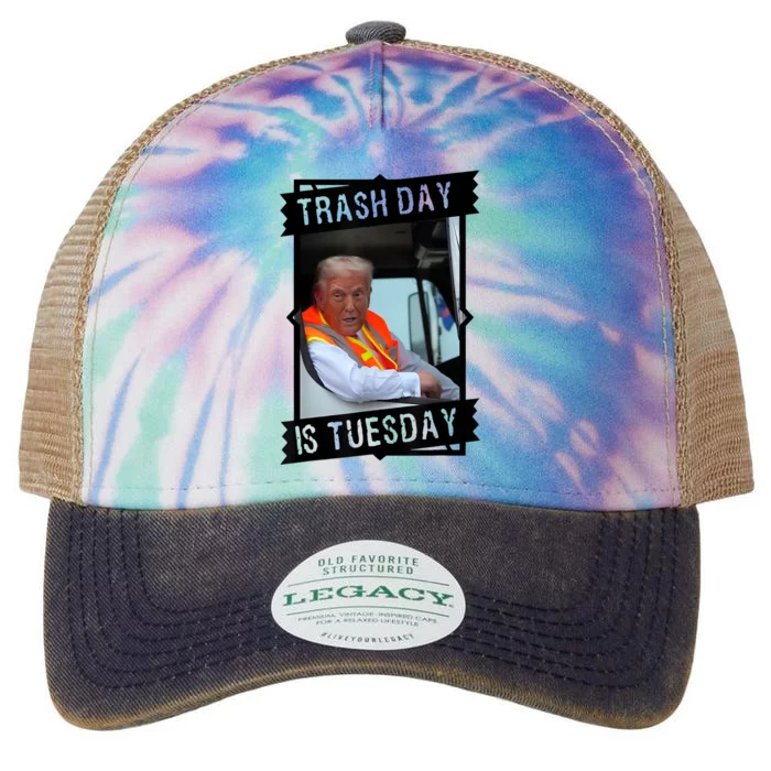 Donald Trump Rides In Garbage Truck Legacy Tie Dye Trucker Hat