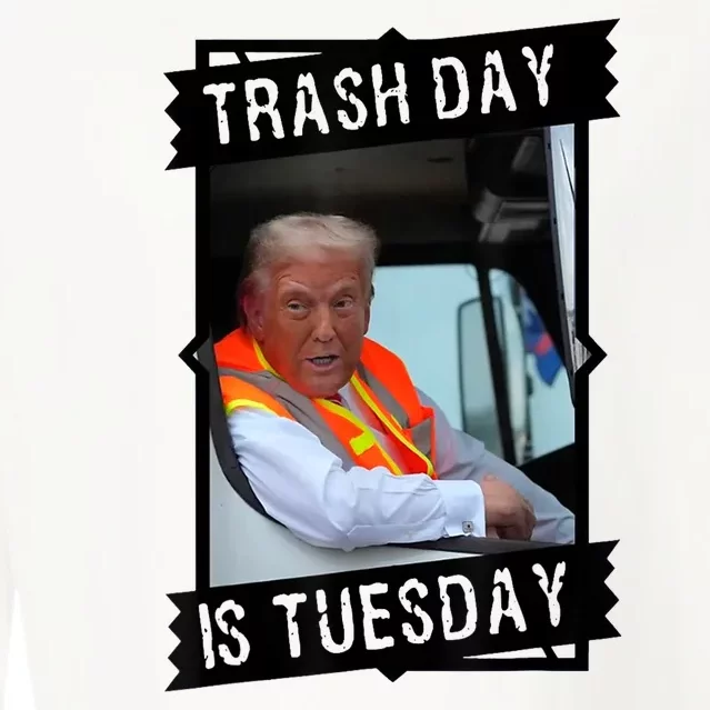 Donald Trump Rides In Garbage Truck Cropped Pullover Crew