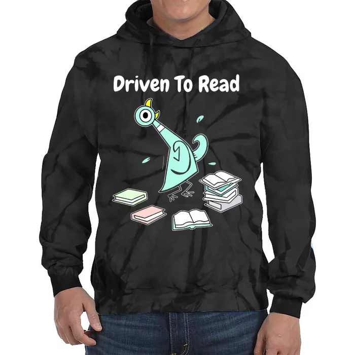 Driven To Read Pigeon Library Reading Books Reader Funny Tie Dye Hoodie