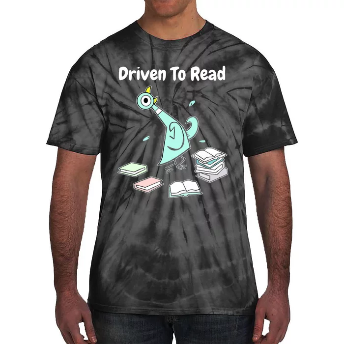 Driven To Read Pigeon Library Reading Books Reader Funny Tie-Dye T-Shirt