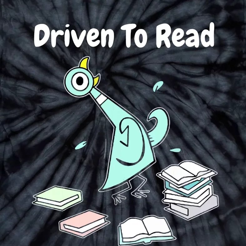 Driven To Read Pigeon Library Reading Books Reader Funny Tie-Dye T-Shirt