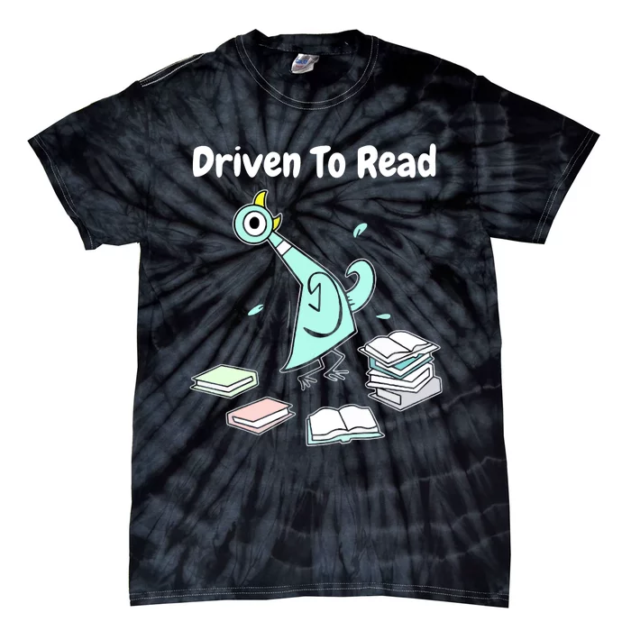 Driven To Read Pigeon Library Reading Books Reader Funny Tie-Dye T-Shirt