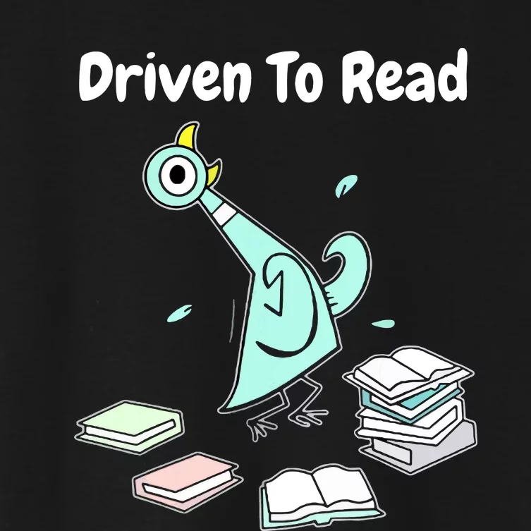 Driven To Read Pigeon Library Reading Books Reader Funny Women's Crop Top Tee