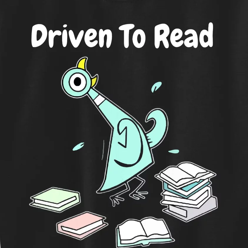 Driven To Read Pigeon Library Reading Books Reader Funny Kids Sweatshirt