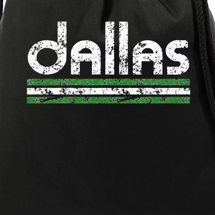 Dallas Texas Retro Weathered Throwback Drawstring Bag