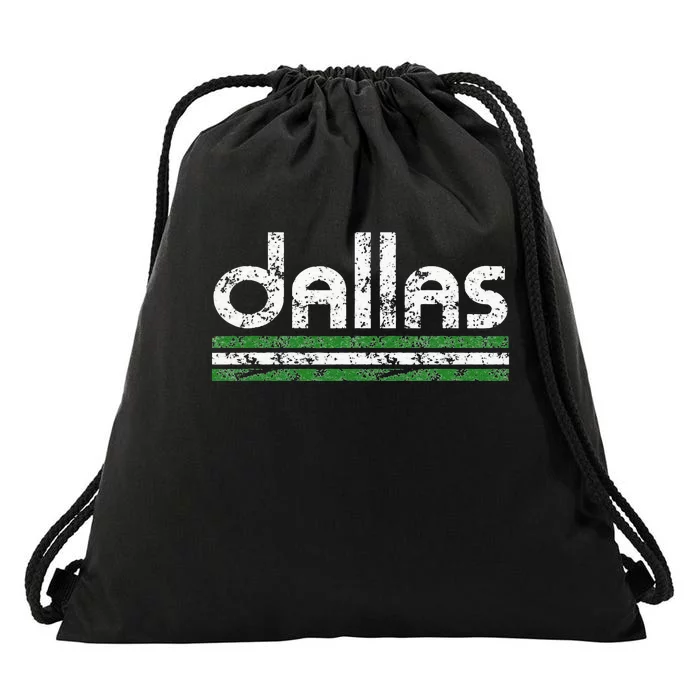 Dallas Texas Retro Weathered Throwback Drawstring Bag