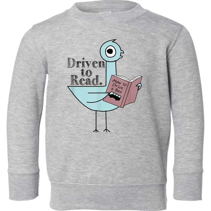 Driven To Read Pigeon Library Reading Books Readers Toddler Sweatshirt