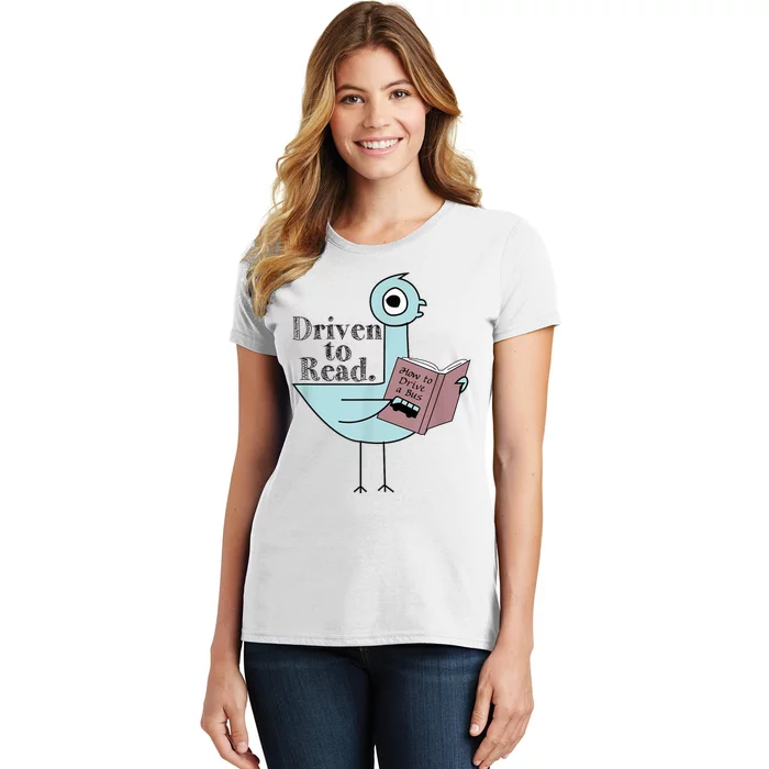 Driven To Read Pigeon Library Reading Books Readers Women's T-Shirt