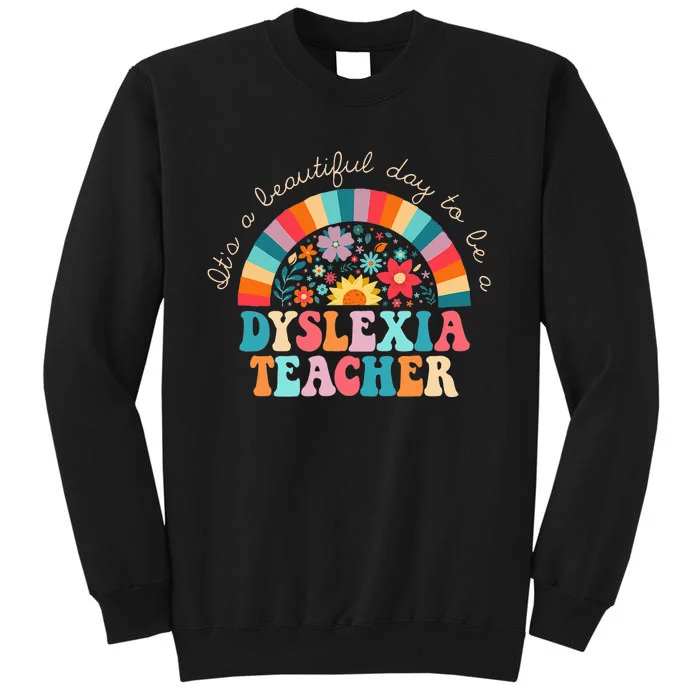 Dyslexia Teacher Retro Dyslexia SPED Therapist Rainbow Sweatshirt