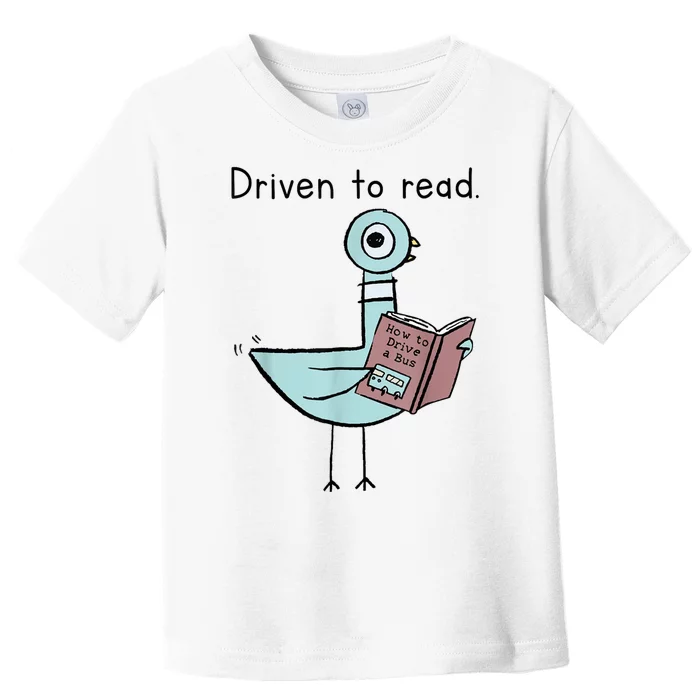 Driven To Read Pigeon Library Reading Books Readers Toddler T-Shirt