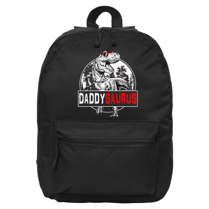 Daddysaurus T Rex Dinosaur Funny DaddySaurus Family Matching 16 in Basic Backpack