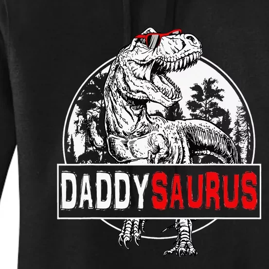 Daddysaurus T Rex Dinosaur Funny DaddySaurus Family Matching Women's Pullover Hoodie