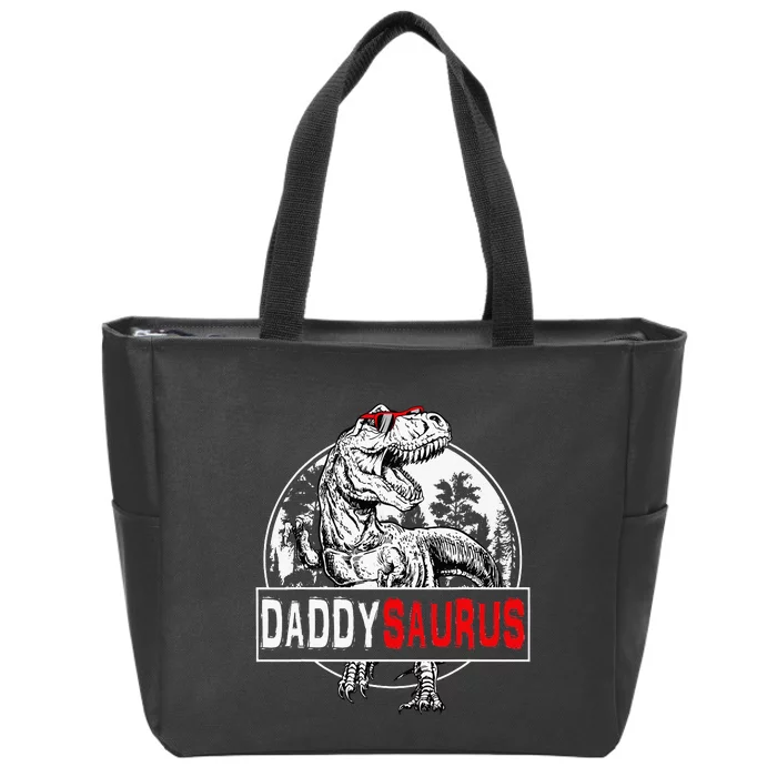 Daddysaurus T Rex Dinosaur Funny DaddySaurus Family Matching Zip Tote Bag