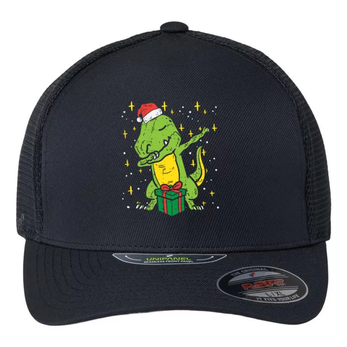 Dabbing T Rex Dinosaur Xmas Toddler Boys Christmas Dino Cute Gift Flexfit Unipanel Trucker Cap