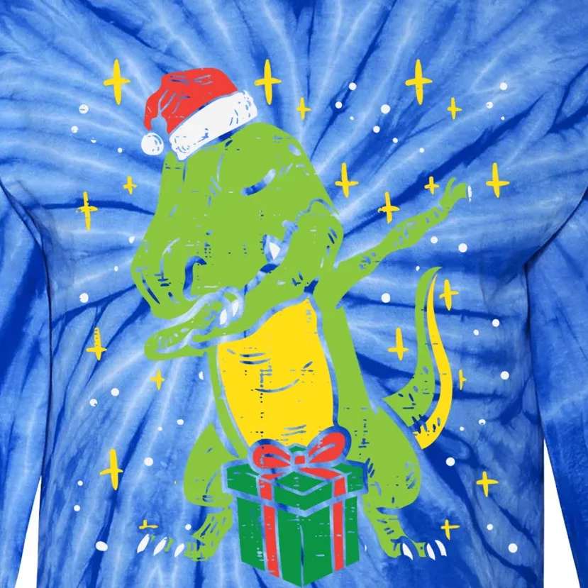 Dabbing T Rex Dinosaur Xmas Toddler Boys Christmas Dino Cute Gift Tie-Dye Long Sleeve Shirt