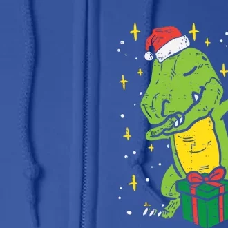 Dabbing T Rex Dinosaur Xmas Toddler Boys Christmas Dino Cute Gift Full Zip Hoodie