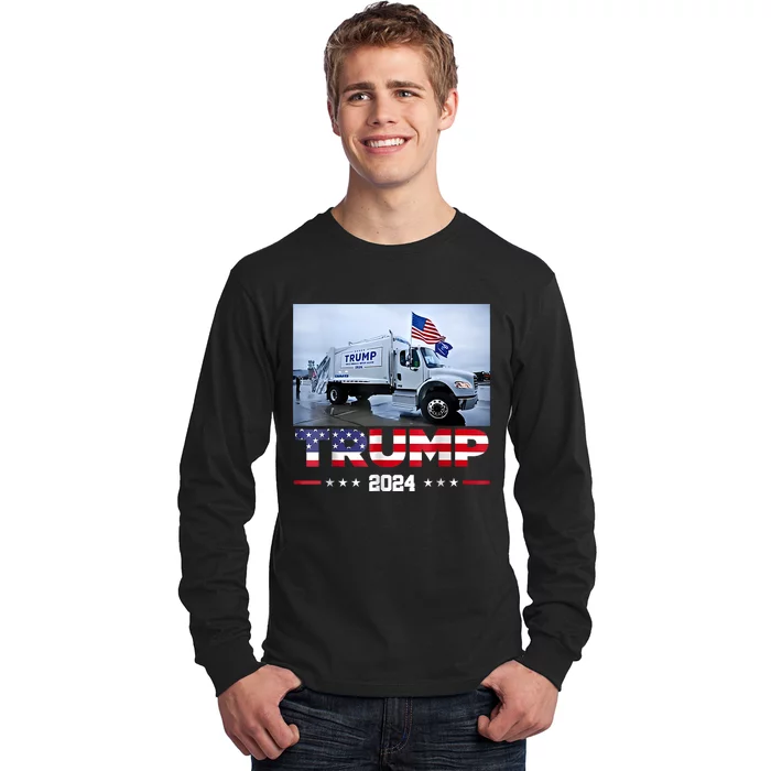 Donald Trump Rides Garbage Truck Garbage Truck Trump 2024 Long Sleeve Shirt