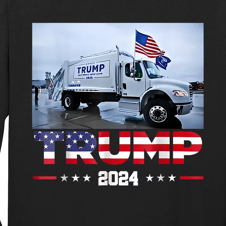 Donald Trump Rides Garbage Truck Garbage Truck Trump 2024 Long Sleeve Shirt