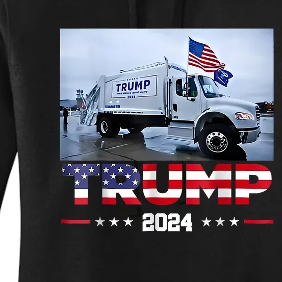 Donald Trump Rides Garbage Truck Garbage Truck Trump 2024 Women's Pullover Hoodie