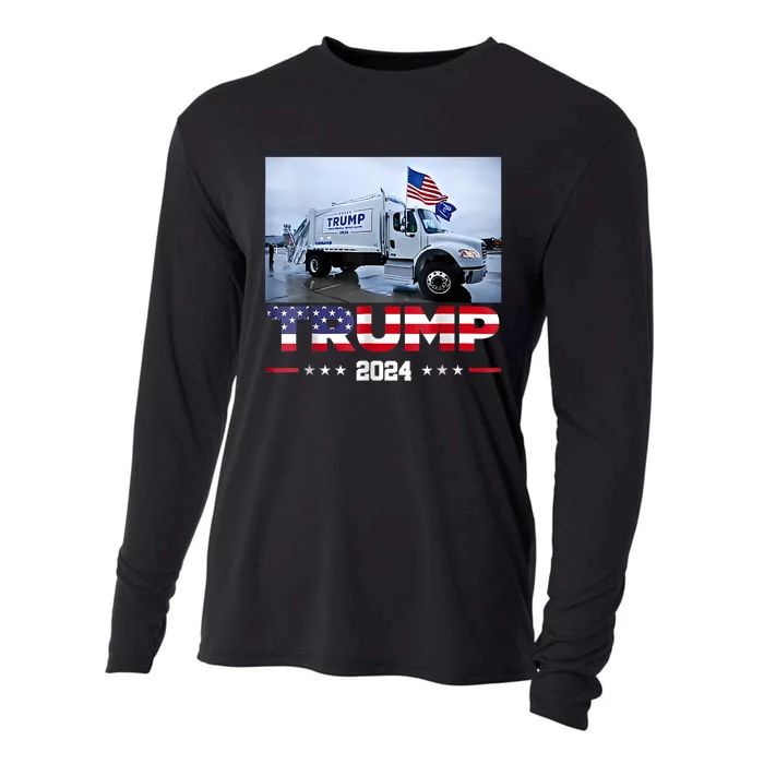 Donald Trump Rides Garbage Truck Garbage Truck Trump 2024 Cooling Performance Long Sleeve Crew