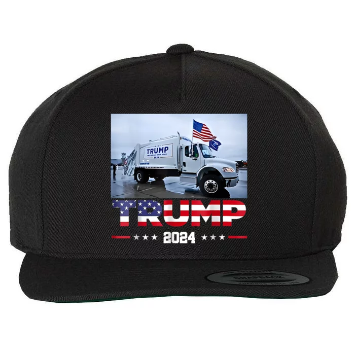 Donald Trump Rides Garbage Truck Garbage Truck Trump 2024 Wool Snapback Cap