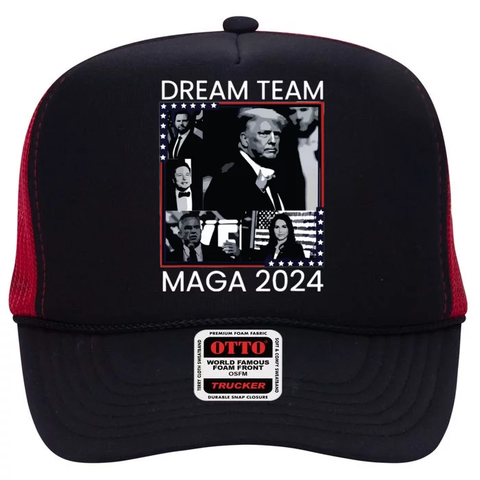 Dream Team Republican Trump Vance 2024 High Crown Mesh Trucker Hat