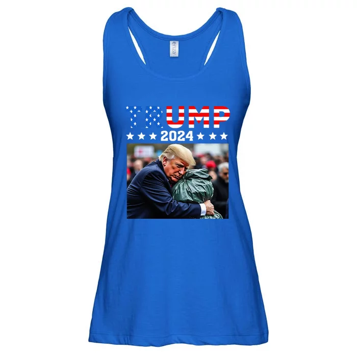 Donald Trump Rides In Garbage Truck Garbage Trump Ladies Essential Flowy Tank