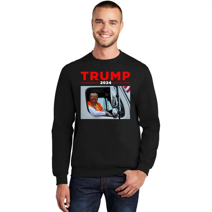 Donald Trump Rides In Garbage Truck Garbage Trump Sweatshirt