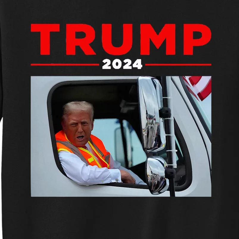 Donald Trump Rides In Garbage Truck Garbage Trump Sweatshirt