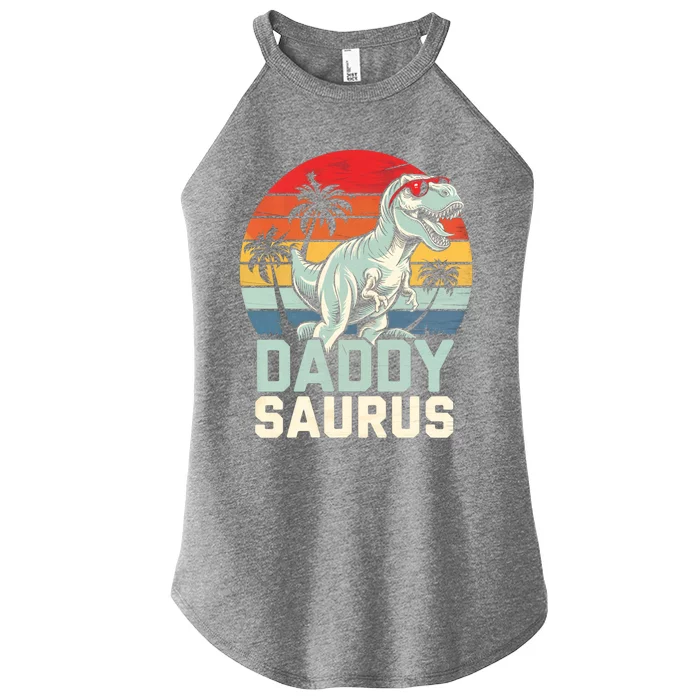 Daddysaurus T Rex Dinosaur Dad Father Saurus Family Meaningful Gift Women’s Perfect Tri Rocker Tank