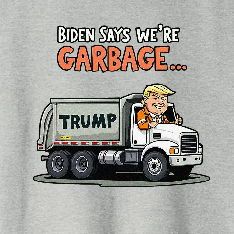 Donald Trump Rides In Garbage Truck Women's Crop Top Tee