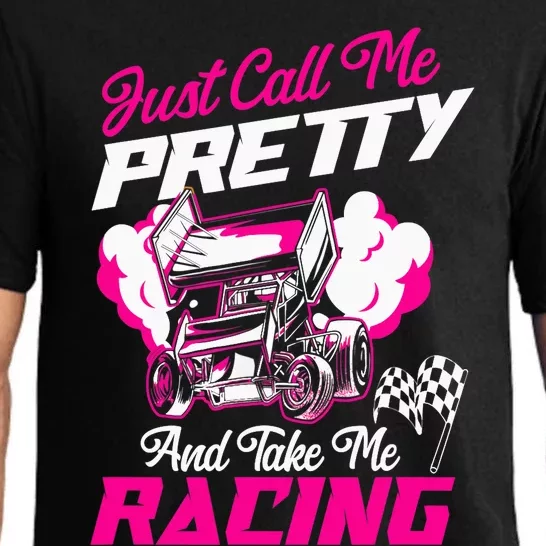 Dirt Track Racing Race Sprint Car Girlfriend Girl Grandma Pajama Set