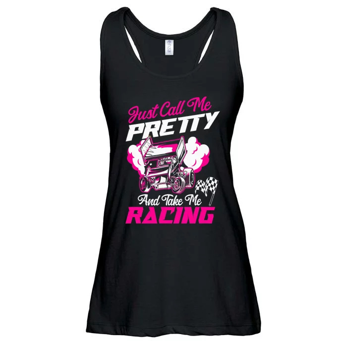 Dirt Track Racing Race Sprint Car Girlfriend Girl Grandma Ladies Essential Flowy Tank