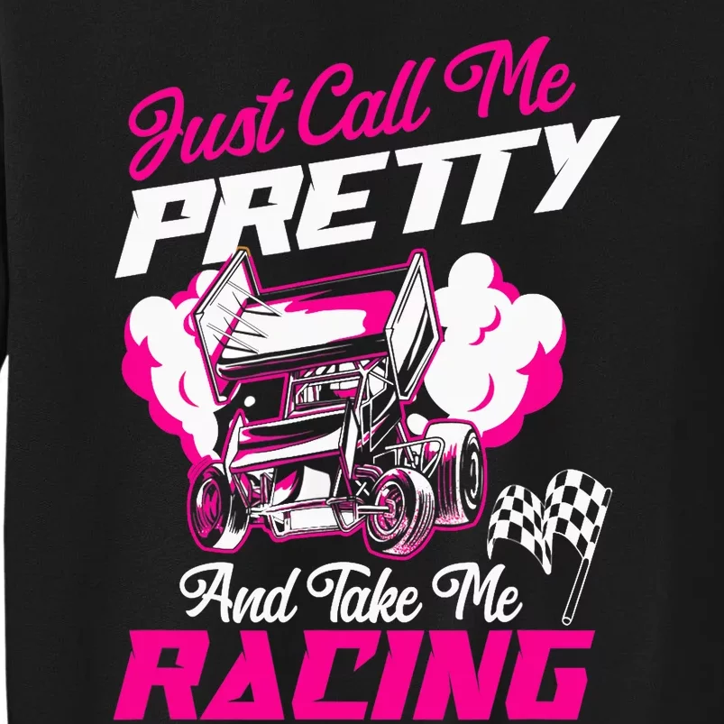 Dirt Track Racing Race Sprint Car Girlfriend Girl Grandma Tall Sweatshirt