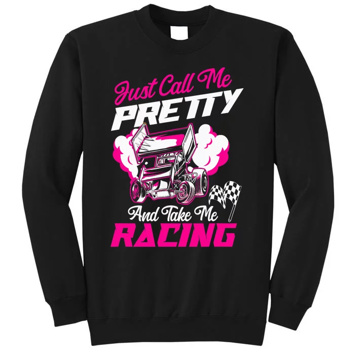 Dirt Track Racing Race Sprint Car Girlfriend Girl Grandma Tall Sweatshirt