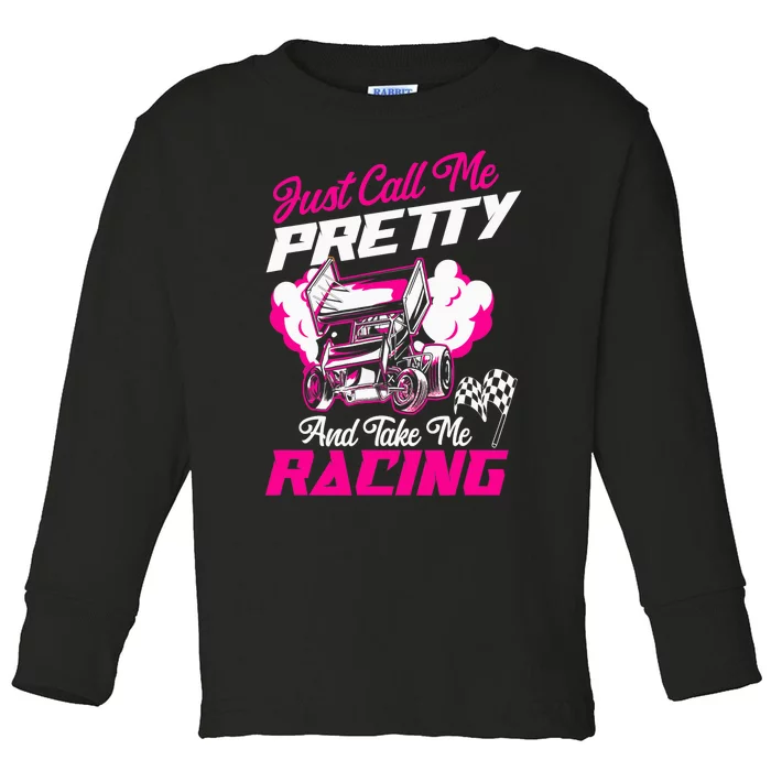 Dirt Track Racing Race Sprint Car Girlfriend Girl Grandma Toddler Long Sleeve Shirt