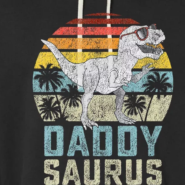 Daddysaurus T Rex Dinosaur Daddy Saurus Family Matching Garment-Dyed Fleece Hoodie