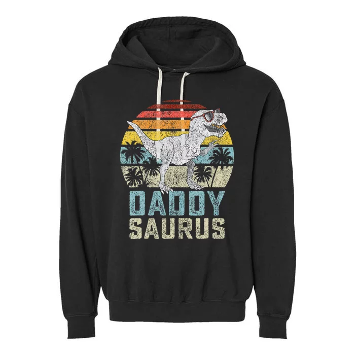 Daddysaurus T Rex Dinosaur Daddy Saurus Family Matching Garment-Dyed Fleece Hoodie