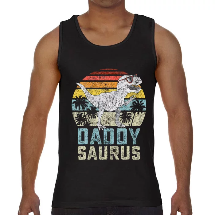 Daddysaurus T Rex Dinosaur Daddy Saurus Family Matching Comfort Colors® Tank Top