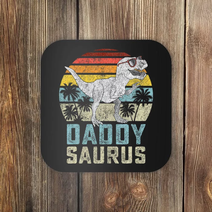 Daddysaurus T Rex Dinosaur Daddy Saurus Family Matching Coaster