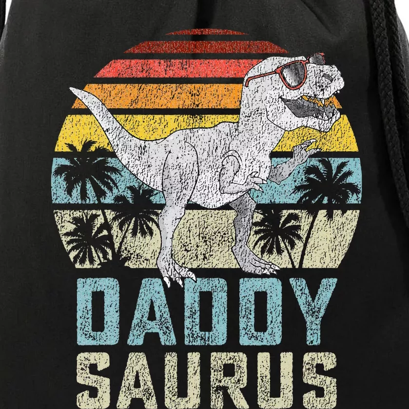 Daddysaurus T Rex Dinosaur Daddy Saurus Family Matching Drawstring Bag