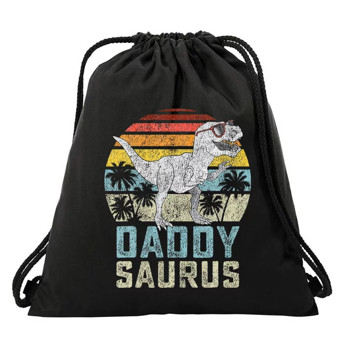 Daddysaurus T Rex Dinosaur Daddy Saurus Family Matching Drawstring Bag