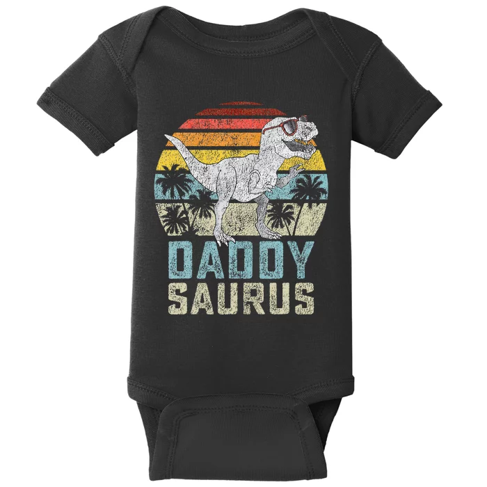 Daddysaurus T Rex Dinosaur Daddy Saurus Family Matching Baby Bodysuit