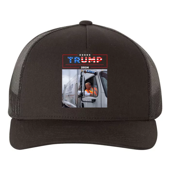 Donald Trump Rides In Garbage Truck Yupoong Adult 5-Panel Trucker Hat