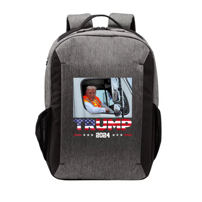 Donald Trump Rides In Garbage Truck Vector Backpack