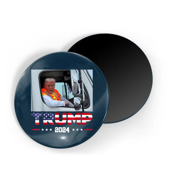 Donald Trump Rides In Garbage Truck Magnet