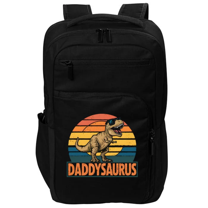 Daddysaurus T Rex Dinosaur Daddy Saurus Family Matching Gift Impact Tech Backpack