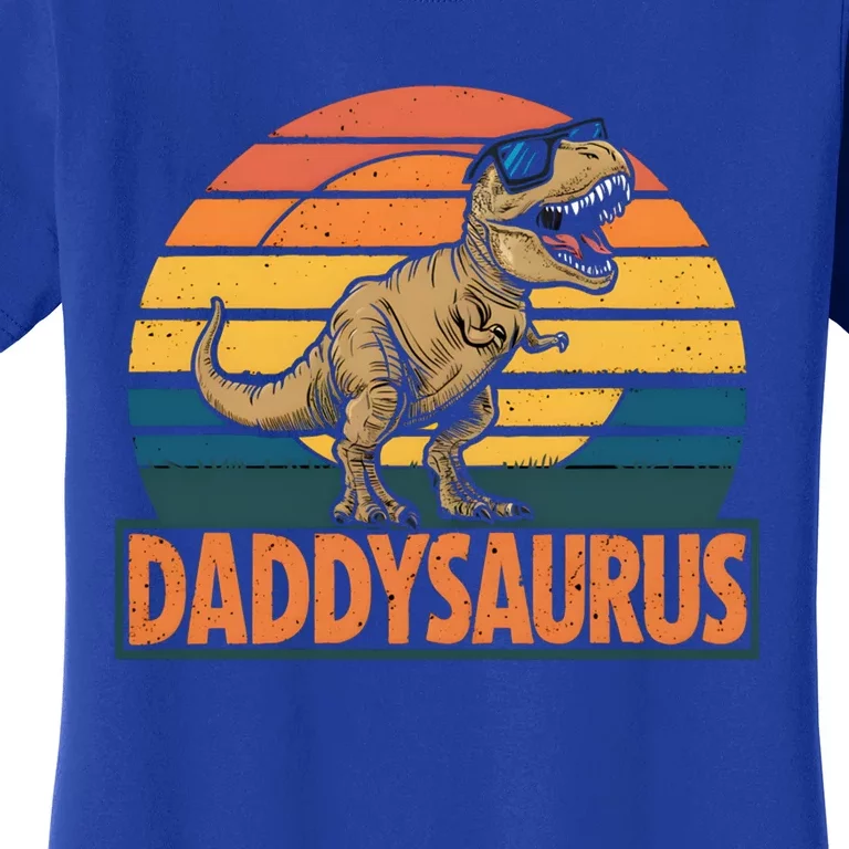 Daddysaurus T Rex Dinosaur Daddy Saurus Family Matching Gift Women's T-Shirt