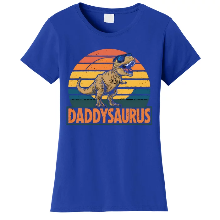 Daddysaurus T Rex Dinosaur Daddy Saurus Family Matching Gift Women's T-Shirt